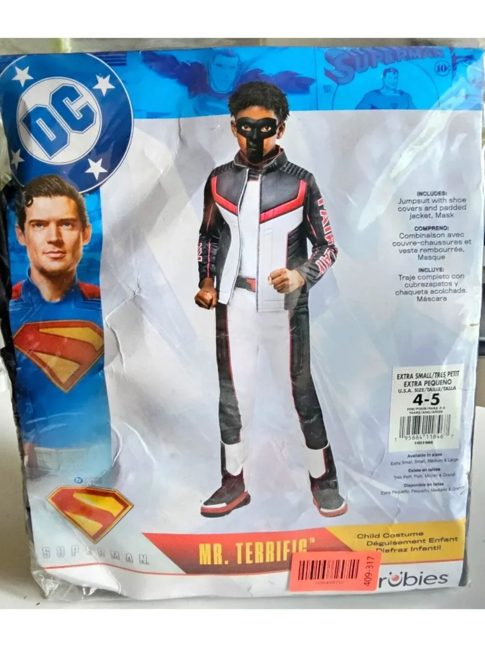 Superman Mr Terrific Costume Boys 4-5 Mask DC Comics Justice League Rubies NEW